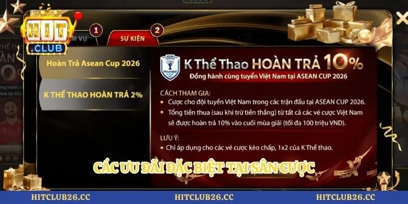 Giới Thiệu Trang Web 4 Các ưu đãi đặc biệt tại sân cược