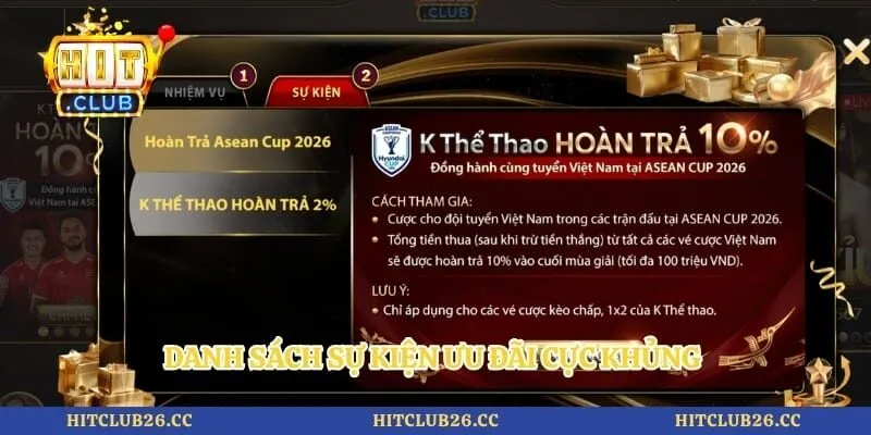 Danh sách sự kiện ưu đãi cực khủng dành riêng cho các thành viên