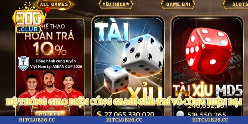 Giới Thiệu Trang Web 1 Hệ thống giao diện cổng game giải trí vô cùng hiện đại và bắt mắt